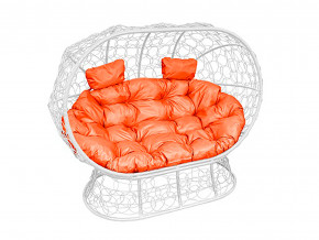 Кокон Лежебока на подставке с ротангом оранжевая подушка в Нижневартовске - nizhnevartovsk.magazinmebel.ru | фото