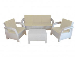 Комплект уличной мебели Yalta Premium Terrace Triple Set белый в Нижневартовске - nizhnevartovsk.magazinmebel.ru | фото