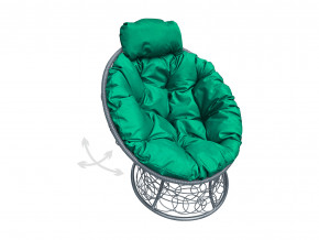 Кресло Папасан мини пружинка с ротангом зелёная подушка в Нижневартовске - nizhnevartovsk.magazinmebel.ru | фото - изображение 1