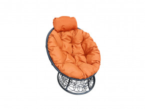 Кресло Папасан мини с ротангом оранжевая подушка в Нижневартовске - nizhnevartovsk.magazinmebel.ru | фото