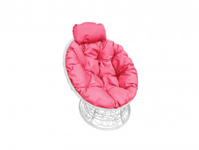 Кресло Папасан мини с ротангом розовая подушка в Нижневартовске - nizhnevartovsk.magazinmebel.ru | фото