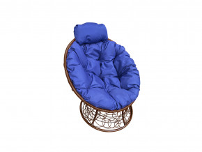 Кресло Папасан мини с ротангом синяя подушка в Нижневартовске - nizhnevartovsk.magazinmebel.ru | фото
