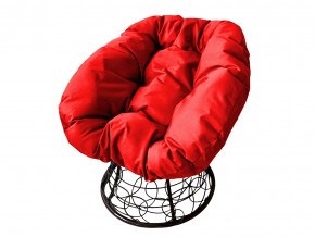 Кресло Пончик с ротангом красная подушка в Нижневартовске - nizhnevartovsk.magazinmebel.ru | фото