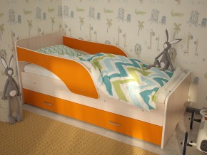 Кровать детская Максимка млечный дуб-оранж в Нижневартовске - nizhnevartovsk.magazinmebel.ru | фото - изображение 1