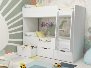 Кровать двухъярусная Малыш двойняшка белый в Нижневартовске - nizhnevartovsk.magazinmebel.ru | фото