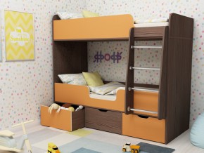 Кровать двухъярусная Малыш двойняшка бодега-оранжевый в Нижневартовске - nizhnevartovsk.magazinmebel.ru | фото
