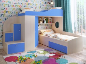 Кровать Кадет 2 Дуб молочный-голубой в Нижневартовске - nizhnevartovsk.magazinmebel.ru | фото - изображение 1