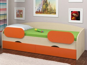 Кровать Соня 2 дуб молочный-оранжевый в Нижневартовске - nizhnevartovsk.magazinmebel.ru | фото - изображение 2