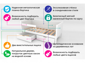 Кровать-тахта мягкая Svogen с ящиками и бортиком синий-лаванда в Нижневартовске - nizhnevartovsk.magazinmebel.ru | фото - изображение 3