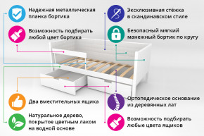 Кровать-тахта Svogen мягкая с ящиками и бортиком с фото белый/зверята в Нижневартовске - nizhnevartovsk.magazinmebel.ru | фото - изображение 2