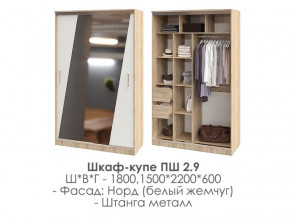 шкаф-купе ПШ-2.9 1500 Норд Белый жемчуг 1500 в Нижневартовске - nizhnevartovsk.magazinmebel.ru | фото